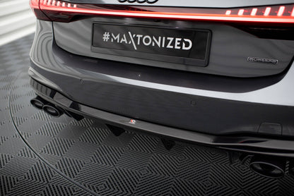 Heckansatz Diffusor + Endrohre chrom passend für Audi A7 S-Line C8 / S7 C8 / C8 FL / S7 FL schwarz Hochglanz