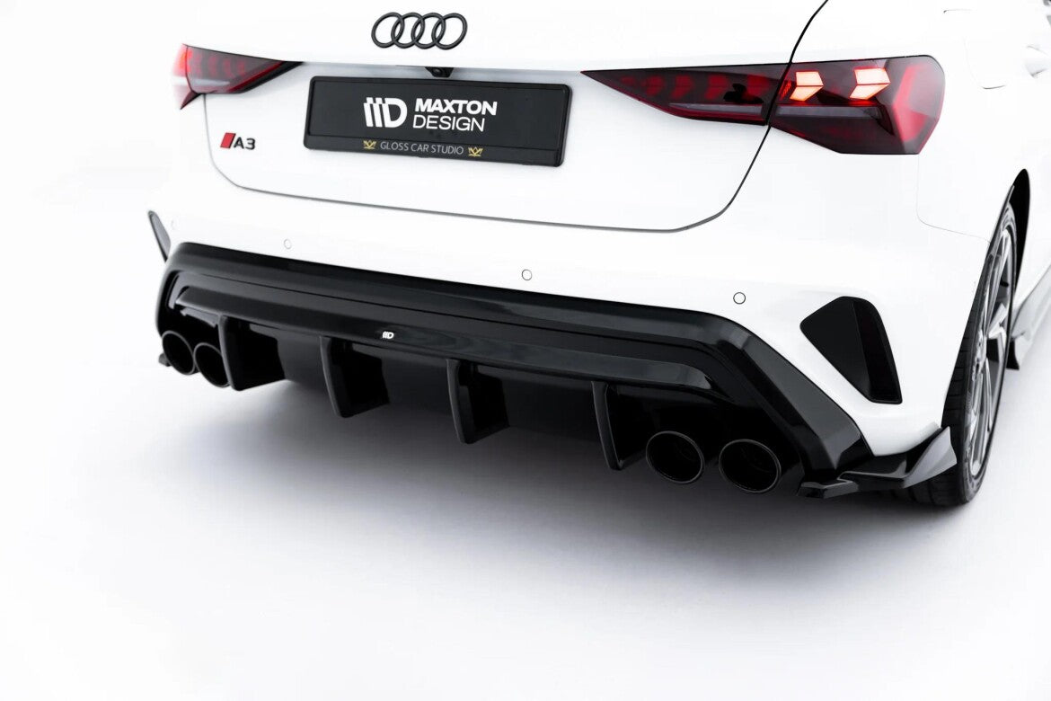 Heckansatz Diffusor + Endrohre passend für Audi A3 S-Line Sportback 8Y Facelift