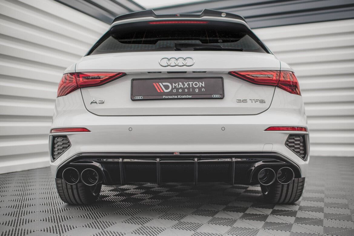 Heckansatz Diffusor + Endrohre passend für Audi A3 S-Line Sportback 8Y
