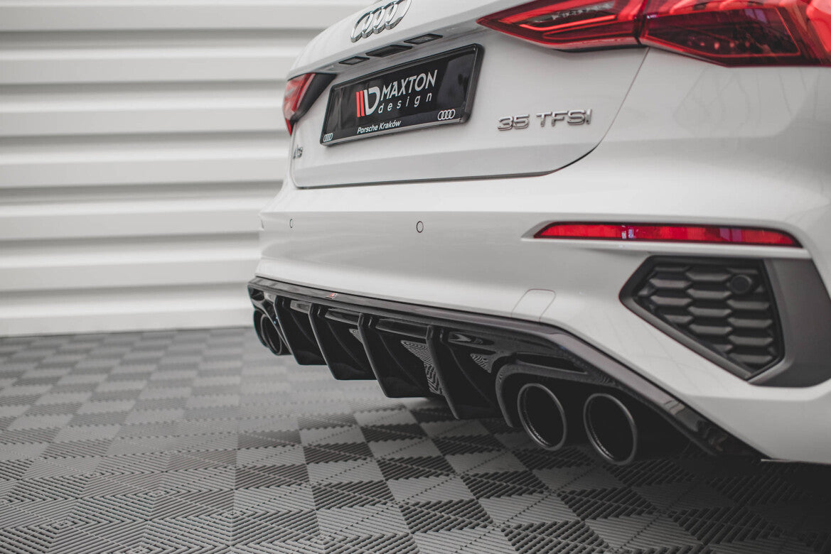 Heckansatz Diffusor + Endrohre passend für Audi A3 S-Line Sportback 8Y