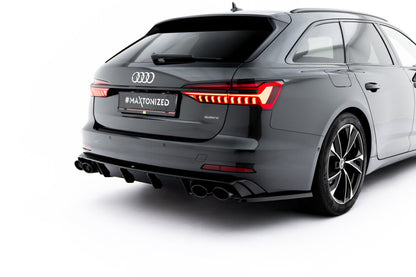 Heckansatz Diffusor + Endrohre passend für Audi A6 Limousine / Avant C8 / C8 Facelift