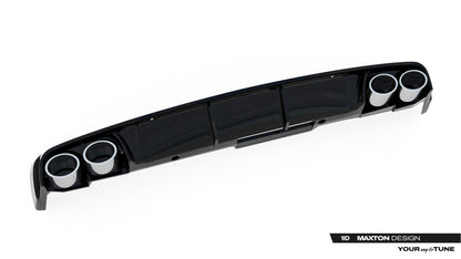 Heckansatz Diffusor + Endrohre passend für Audi A6 Limousine / Avant C8 / C8 Facelift
