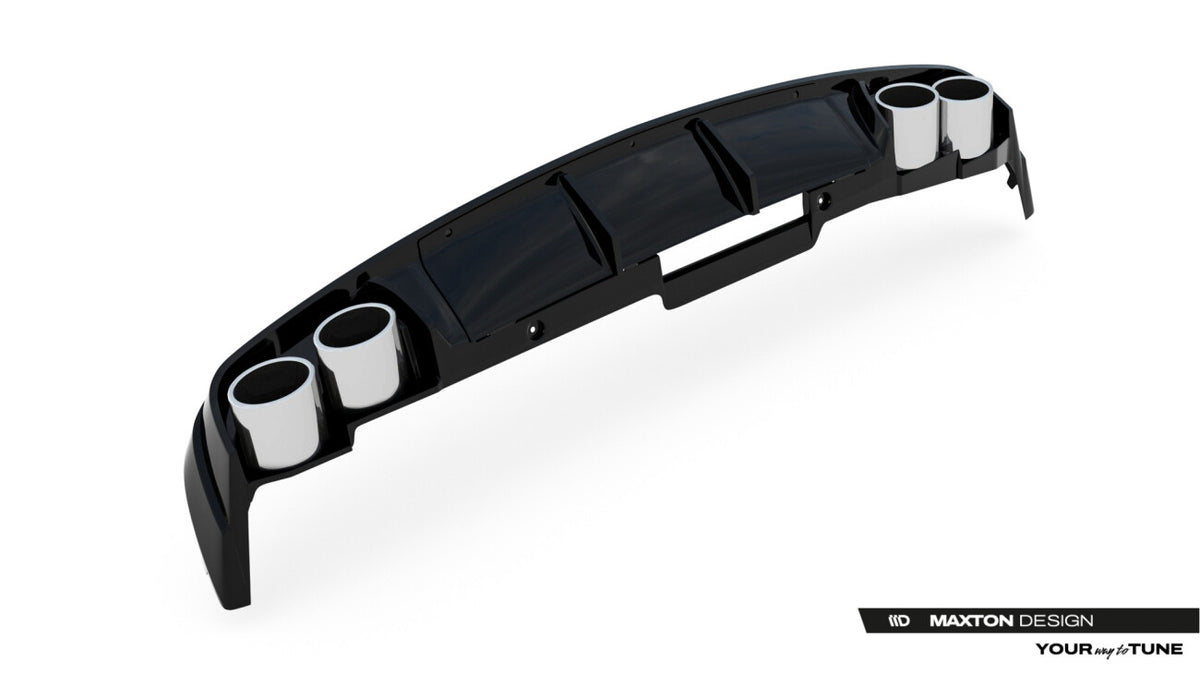 Heckansatz Diffusor + Endrohre passend für Audi A6 Limousine / Avant C8 / C8 FL