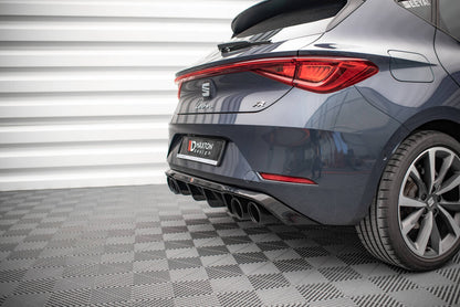 Heckansatz Diffusor + Endrohre passend für Seat Leon FR Hatchback Mk4