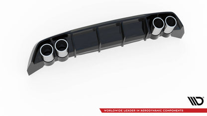 Heckansatz Diffusor + Endrohre passend für Seat Leon FR Hatchback Mk4