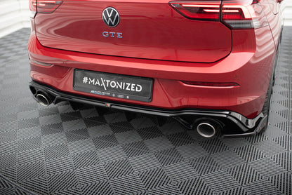 Heckansatz Diffusor + Endrohre passend für VW Golf GTE / R-Line Mk8 / Mk8 FL