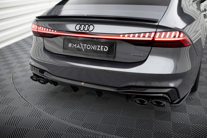 Heckansatz Diffusor + Endrohre schwarz passend für Audi A7 S-Line C8 / S7 C8 / C8 FL / S7 FL