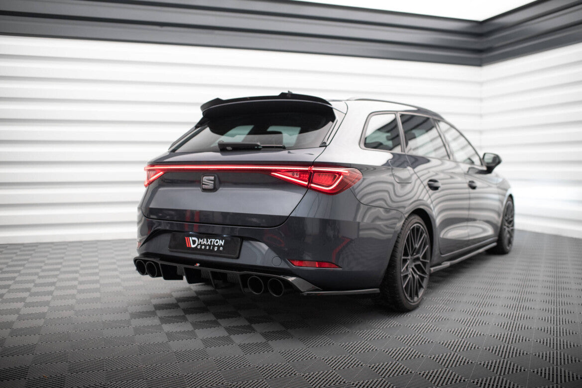 Heckansatz Diffusor + Endrohre schwarz passend für Seat Leon ST FR Mk4 schwarz Hochglanz