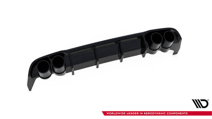 Heckansatz Diffusor + Endrohre schwarz passend für Seat Leon ST FR Mk4 schwarz Hochglanz
