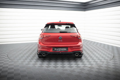 Heckansatz Diffusor + Endrohre schwarz passend für VW Golf GTE / R-Line Mk8 / Mk8 FL schwarz Hochglanz