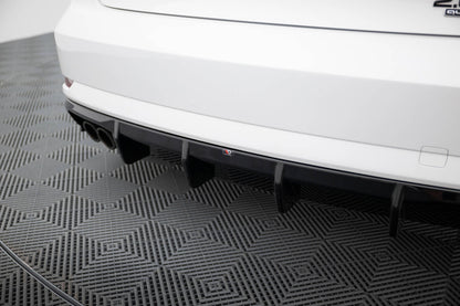 Heckansatz Diffusor passend für Audi A3 Limousine 8V FL (Doppelauspuff li.) schwarz Hochglanz