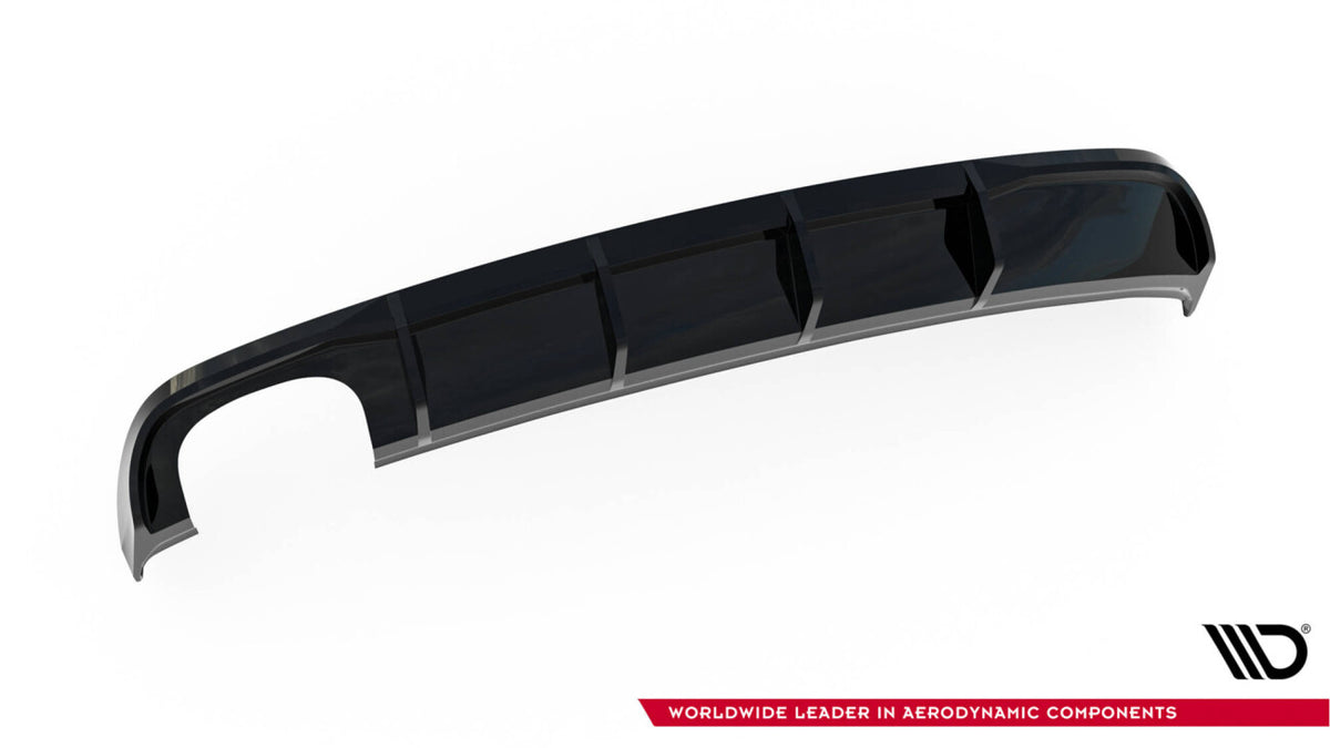 Heckansatz Diffusor passend für Audi A3 Limousine 8V FL (Doppelauspuff li.) schwarz Hochglanz