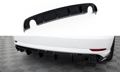 Heckansatz Diffusor passend für Audi A3 Limousine 8V FL (Einzelauspuff li. re.) schwarz Hochglanz