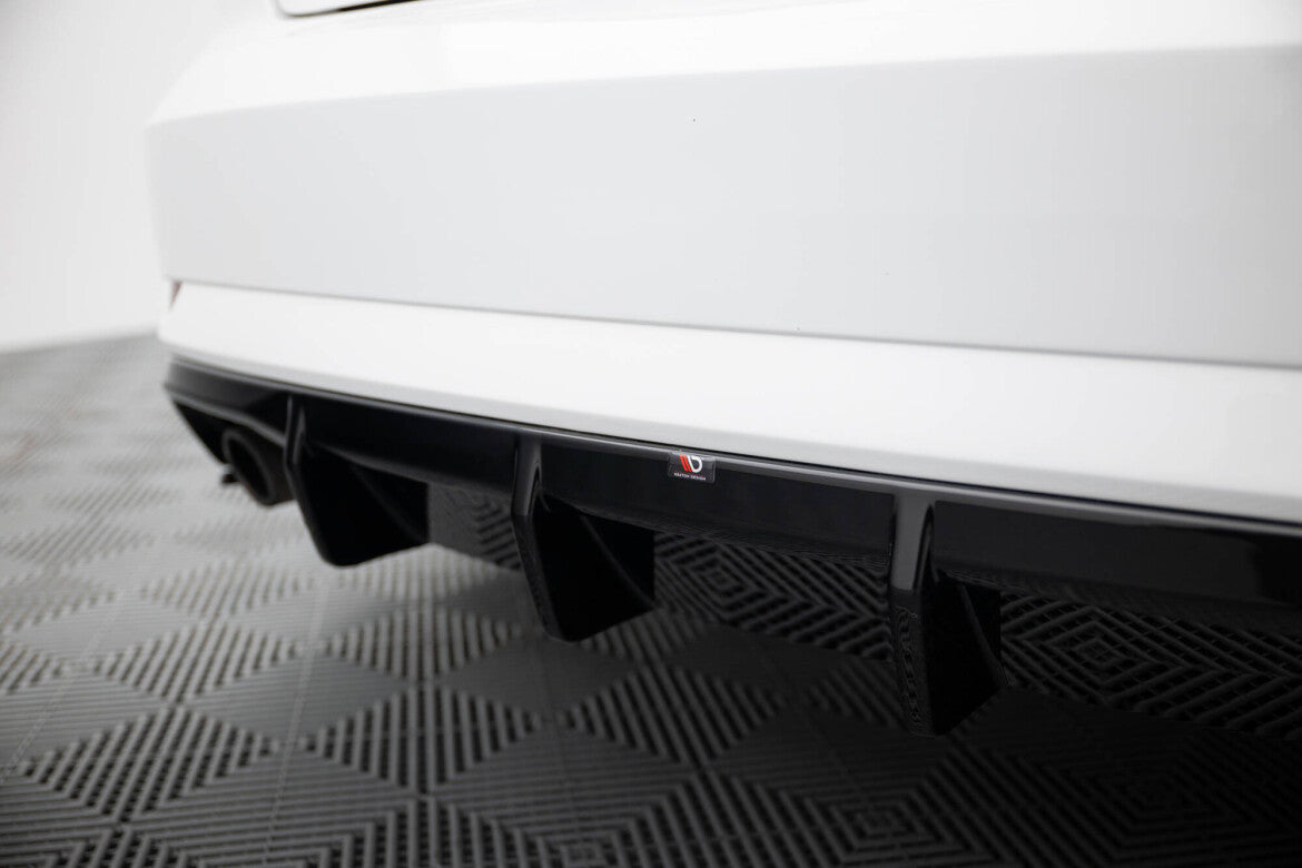Heckansatz Diffusor passend für Audi A3 Limousine 8V FL (Einzelauspuff li. re.) schwarz Hochglanz