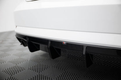 Heckansatz Diffusor passend für Audi A3 Limousine 8V FL (Einzelauspuff li. re.) schwarz Hochglanz