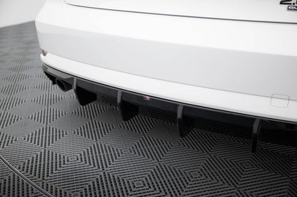 Heckansatz Diffusor passend für Audi A3 Limousine 8V FL (Einzelauspuff li.) schwarz Hochglanz