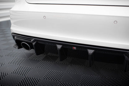 Heckansatz Diffusor passend für Audi A3 S-Line Sportback 8V (Einzelauspuff li.) schwarz Hochglanz