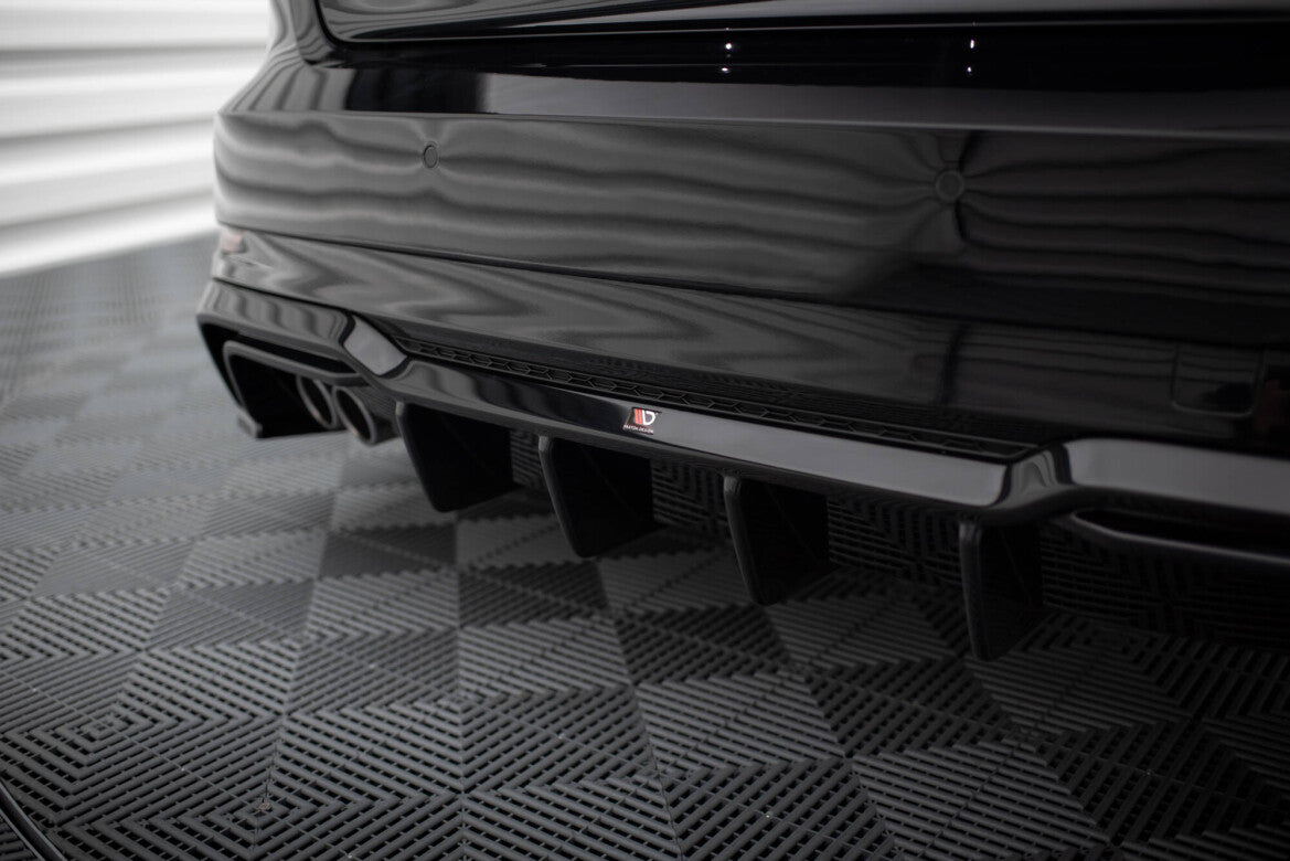 Heckansatz Diffusor passend für Audi A3 S-Line Sportback 8V FL (Doppelauspuff li.) schwarz Hochglanz