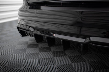 Heckansatz Diffusor passend für Audi A3 S-Line Sportback 8V FL (Doppelauspuff li.) schwarz Hochglanz