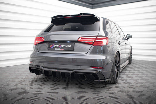 Heckansatz Diffusor passend für Audi A3 S-Line Sportback 8V FL (Einzelauspuff li. re.) schwarz Hochglanz