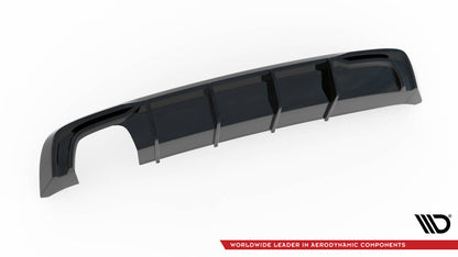 Heckansatz Diffusor passend für Audi A3 Sportback 8V FL (Doppelauspuff li.) schwarz Hochglanz