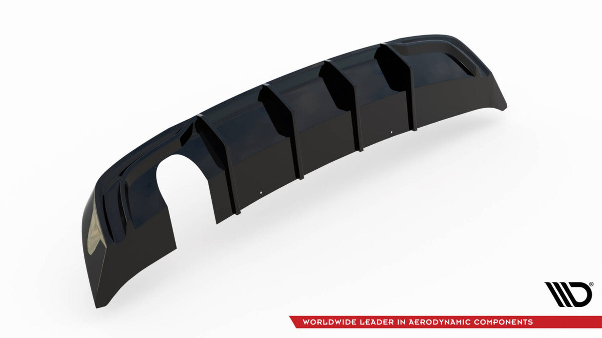 Heckansatz Diffusor passend für Audi A3 Sportback 8V FL (Einzelauspuff li.) schwarz Hochglanz