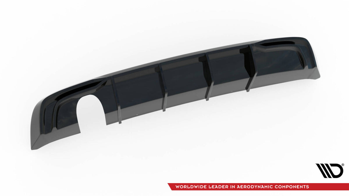 Heckansatz Diffusor passend für Audi A3 Sportback 8V FL (Einzelauspuff li.) schwarz Hochglanz