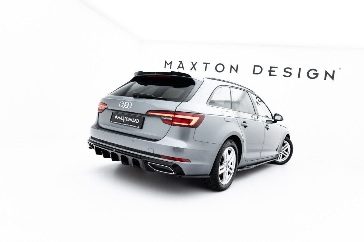 Heckansatz Diffusor passend für Audi A4 / A4 S-Line Limousine / Avant B9 schwarz Hochglanz