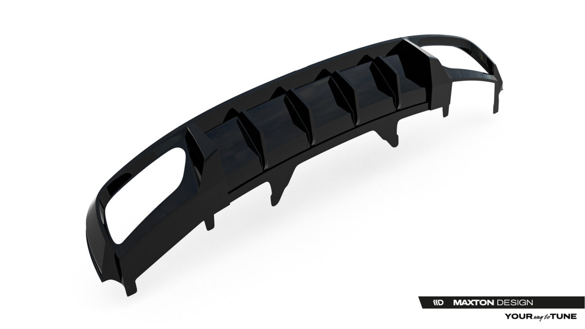 Heckansatz Diffusor passend für Audi A4 / A4 S-Line Limousine / Avant B9 schwarz Hochglanz