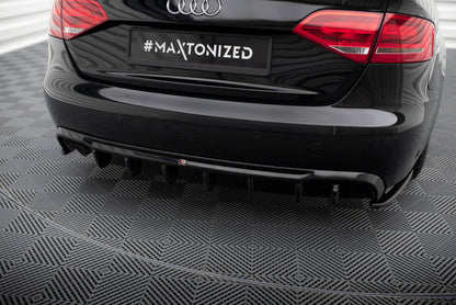 Heckansatz Diffusor passend für Audi A4 B8 (Doppelauspuff li.) schwarz Hochglanz