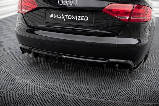 Heckansatz Diffusor passend für Audi A4 B8 (Doppelauspuff li.) schwarz Hochglanz