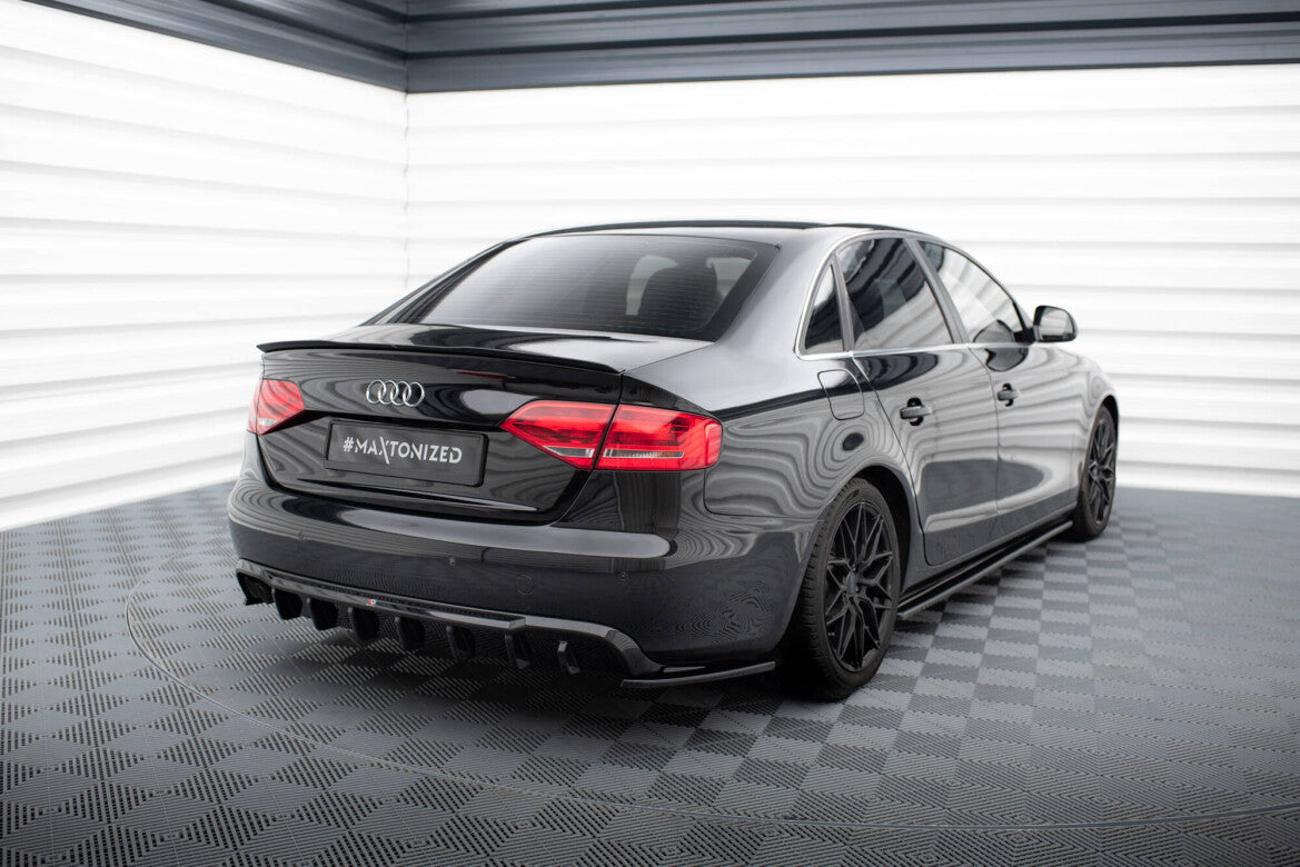 Heckansatz Diffusor passend für Audi A4 B8 (Doppelauspuff li.) schwarz Hochglanz