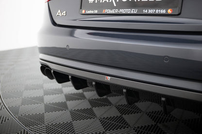 Heckansatz Diffusor passend für Audi A4 B8 FL (Doppelauspuff li. re.) schwarz Hochglanz