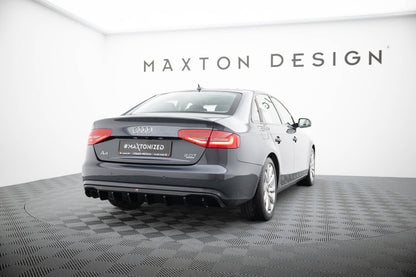Heckansatz Diffusor passend für Audi A4 B8 FL (Doppelauspuff li.) schwarz Hochglanz