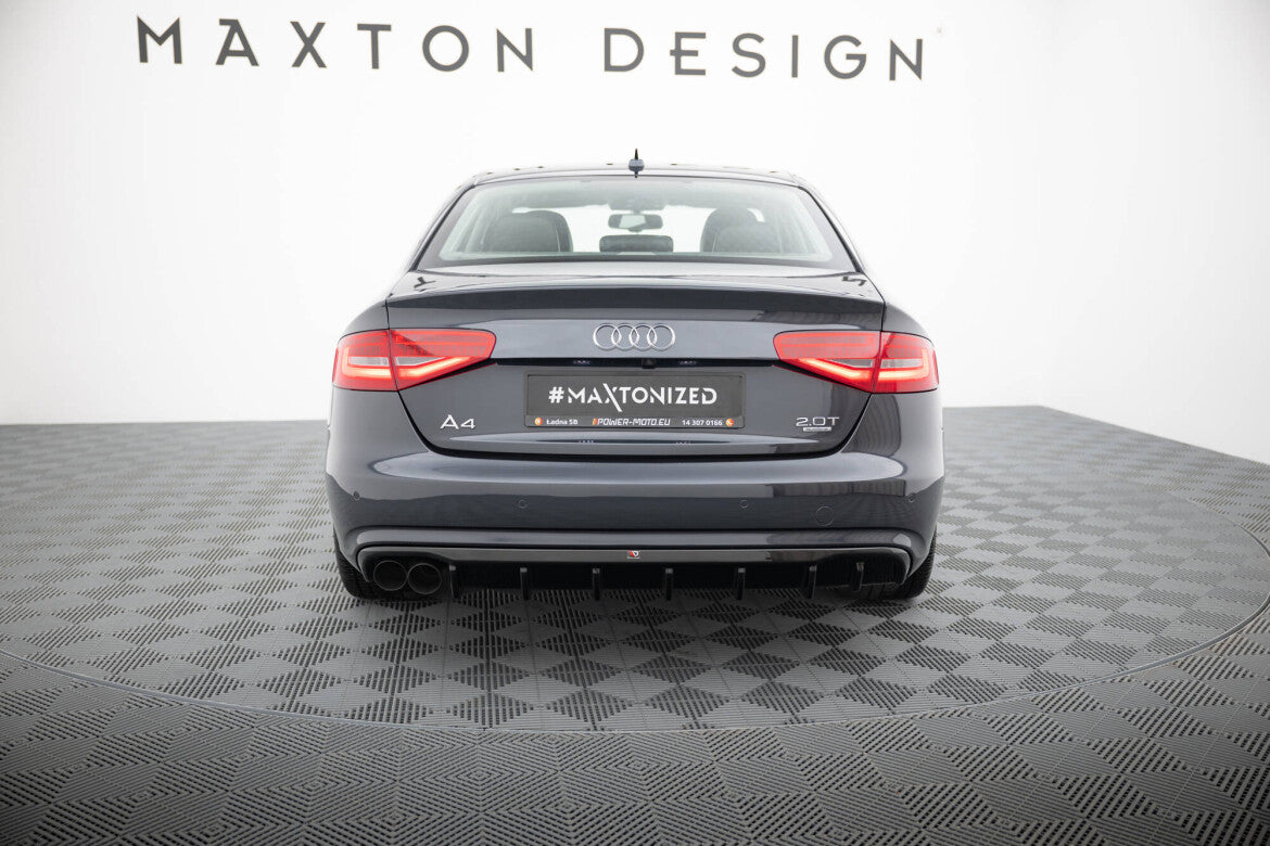 Heckansatz Diffusor passend für Audi A4 B8 FL (Doppelauspuff li.) schwarz Hochglanz