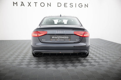 Heckansatz Diffusor passend für Audi A4 B8 FL (Doppelauspuff li.) schwarz Hochglanz