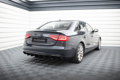 Heckansatz Diffusor passend für Audi A4 B8 FL (Doppelauspuff li.) schwarz Hochglanz