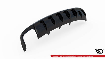 Heckansatz Diffusor passend für Audi A4 B8 FL (Doppelauspuff li.) schwarz Hochglanz