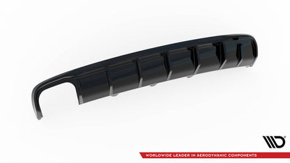Heckansatz Diffusor passend für Audi A4 B8 FL (Doppelauspuff li.) schwarz Hochglanz