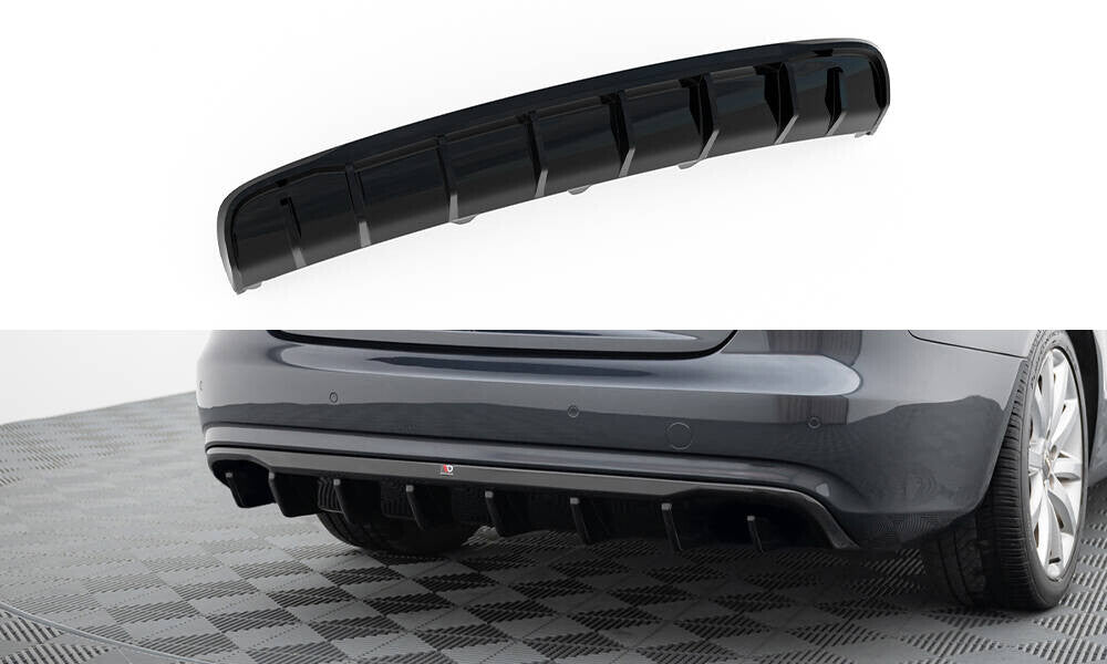 Heckansatz Diffusor passend für Audi A4 B8 FL (Version ohne Auspuff) schwarz Hochglanz
