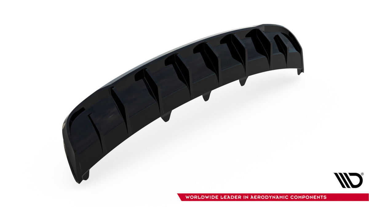 Heckansatz Diffusor passend für Audi A4 B8 FL (Version ohne Auspuff) schwarz Hochglanz