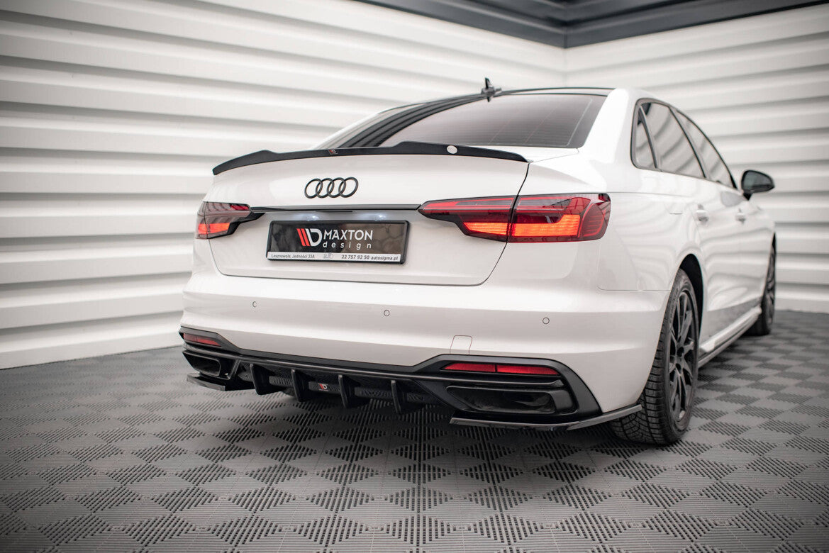 Heckansatz Diffusor passend für Audi A4 B9 FL schwarz Hochglanz