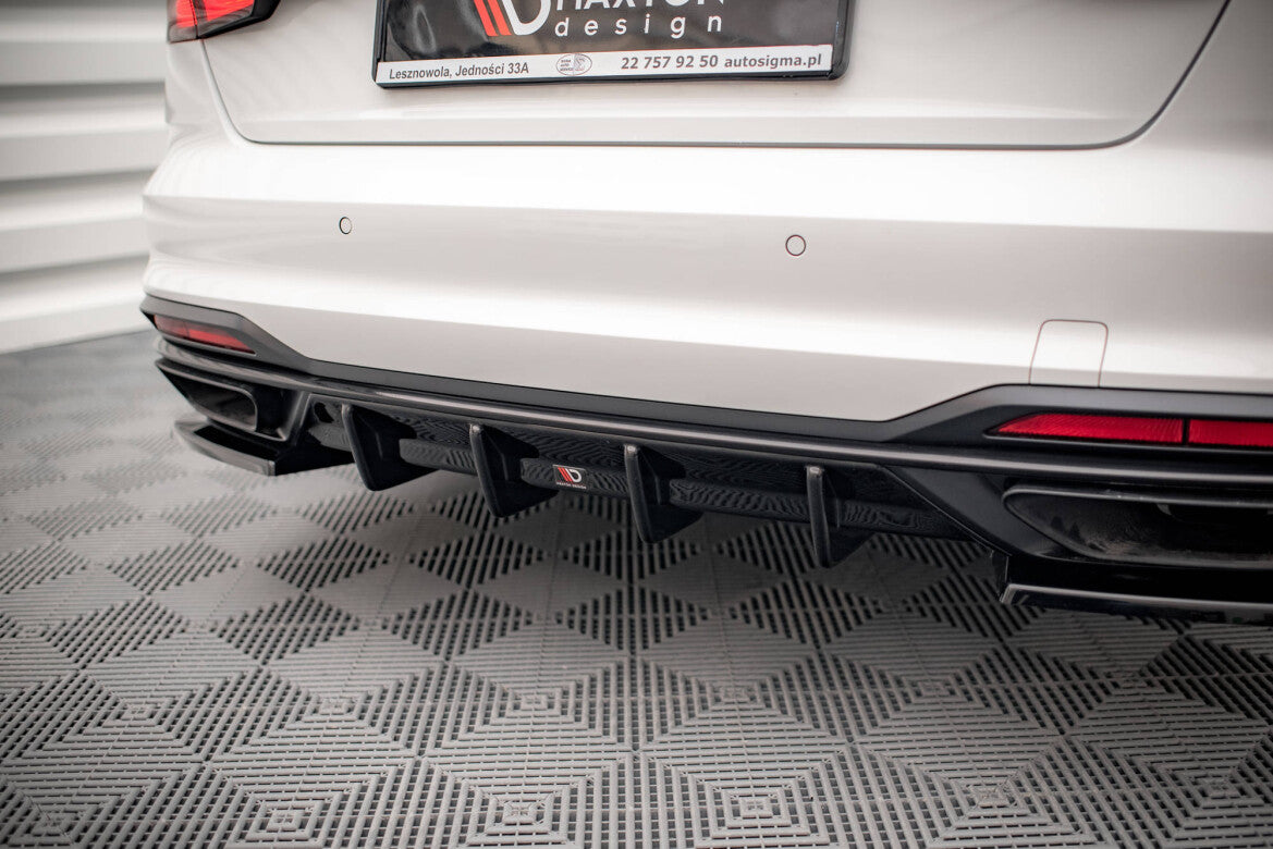 Heckansatz Diffusor passend für Audi A4 B9 FL schwarz Hochglanz
