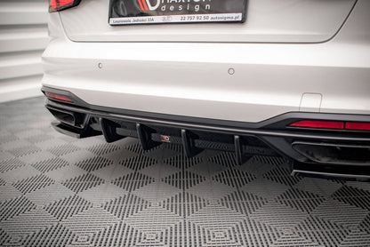 Heckansatz Diffusor passend für Audi A4 B9 FL schwarz Hochglanz