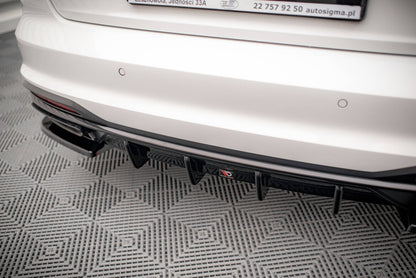 Heckansatz Diffusor passend für Audi A4 B9 FL schwarz Hochglanz