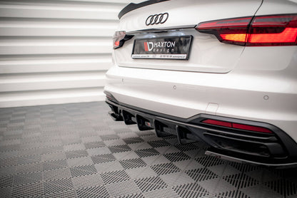 Heckansatz Diffusor passend für Audi A4 B9 FL schwarz Hochglanz