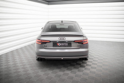 Heckansatz Diffusor passend für Audi A4 S-line B9 (Einzelauspuff li.) schwarz Hochglanz