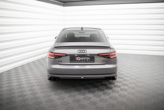 Heckansatz Diffusor passend für Audi A4 S-line B9 (Einzelauspuff li.) schwarz Hochglanz