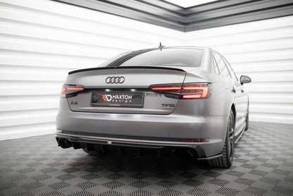 Heckansatz Diffusor passend für Audi A4 S-line B9 (Einzelauspuff li.) schwarz Hochglanz