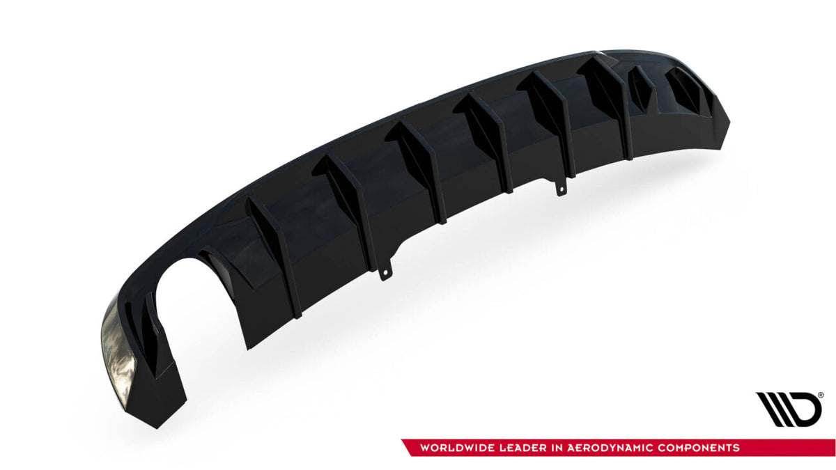 Heckansatz Diffusor passend für Audi A4 S-line B9 (Einzelauspuff li.) schwarz Hochglanz